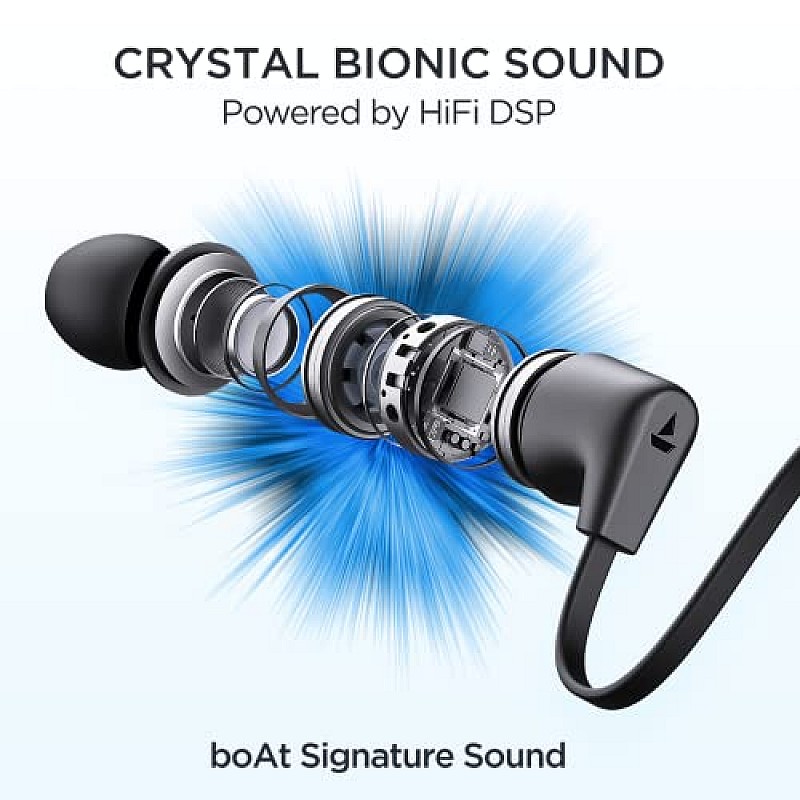 boAt Rockerz Trinity in Ear Earphones with 150H Playtime, Crystal Bionic Sound Powered by (Cosmic Black)