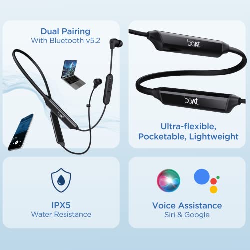 boAt Rockerz Trinity in Ear Earphones with 150H Playtime, Crystal Bionic Sound Powered by (Cosmic Black) boAt Rockerz Trinity in Ear Earphones with 150H Playtime, Crystal Bionic Sound Powered by (Cosmic Black)