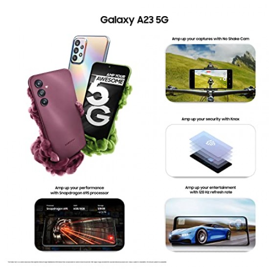 Samsung Galaxy A23 5G, Silver (8GB RAM 128GB Storage) Refurbished