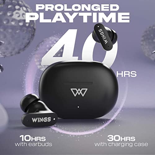 Wings Phantom 315 Wireless Earphones with 40 Hours of Battery Backup Black Wings Phantom 315 Wireless Earphones with 40 Hours of Battery Backup Black