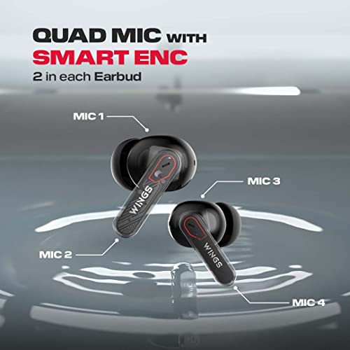 Wings Phantom 340 Best Low Latency 40ms Earbuds Black Wings Phantom 340 Best Low Latency 40ms Earbuds Black