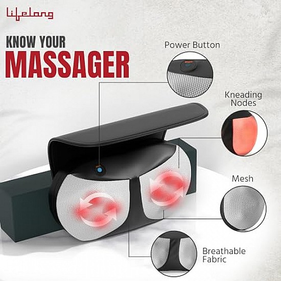 Lifelong LLM369 Cushion Massager and Body Massager with Heat Black