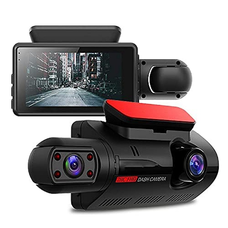 Sprugal Car Dashcam DVR Camera 360 Degree Lens, FHD 1080P IPS Screen, Night Vision Parking Monitoring