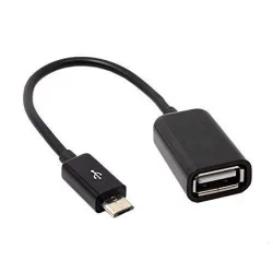 AIRTREE  USB 2.0 A Female to Micro B Male Adapter Cable Micro USB Host Mode Straight OTG Cable (Black)