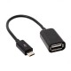 AIRTREE  USB 2.0 A Female to Micro B Male Adapter Cable Micro USB Host Mode Straight OTG Cable (Black)