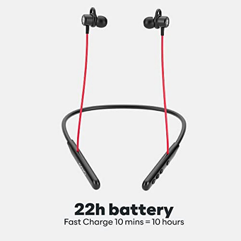 GOVO GOKIXX 621R Bluetooth Neckband, 22 Hours Battery, ENC Technology (Fiery Red)