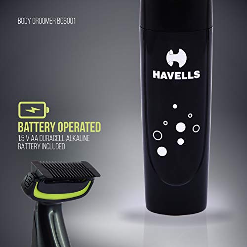 Havells BG6001, Battery Operated Body Trimmer for Body Trimming Black Green Havells BG6001, Battery Operated Body Trimmer for Body Trimming Black Green