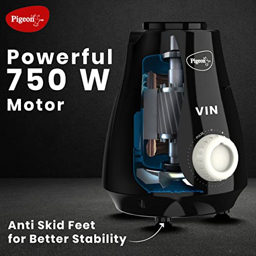 Pigeon by Stovekraft VIN Mixer Grinder Machine for Kitchen 750 Watts 4 Multi Purpose Jars Pigeon by Stovekraft VIN Mixer Grinder Machine for Kitchen 750 Watts 4 Multi Purpose Jars