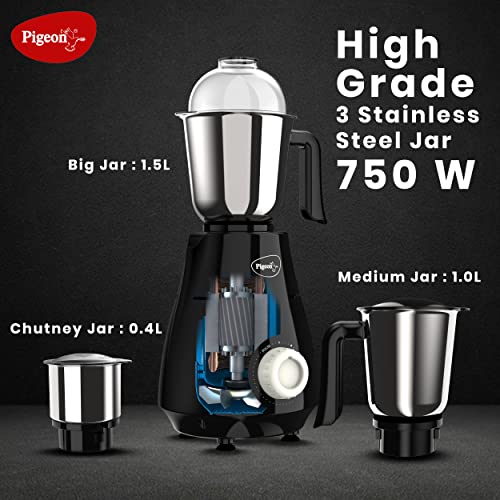 Pigeon by Stovekraft VIN Mixer Grinder Machine for Kitchen 750 Watts 4 Multi Purpose Jars Pigeon by Stovekraft VIN Mixer Grinder Machine for Kitchen 750 Watts 4 Multi Purpose Jars
