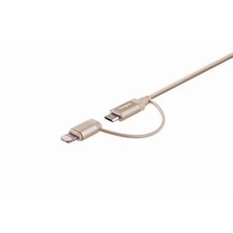 Targus ACC99507AP ALU Series 2-in-1 Lightning and Micro USB Cable (Gold) Targus ACC99507AP ALU Series 2-in-1 Lightning and Micro USB Cable (Gold)