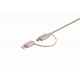 Targus ACC99507AP ALU Series 2-in-1 Lightning and Micro USB Cable (Gold)