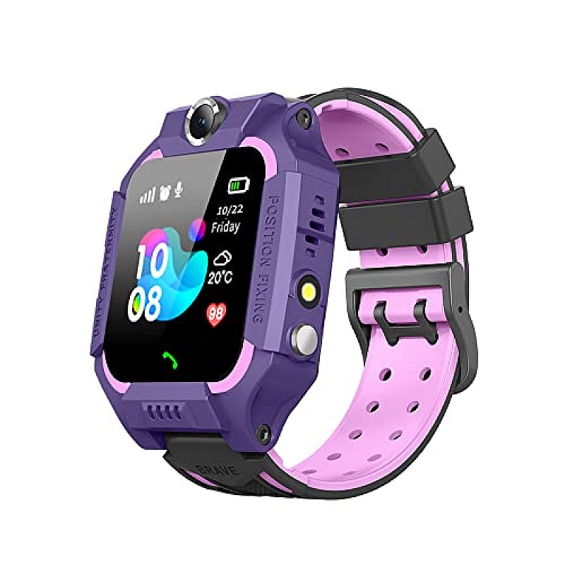 Airtree Kids Tracker Smart Watch with Voice Call, HD Camera, Alarm, Long Battery Kids Watch (Purple)