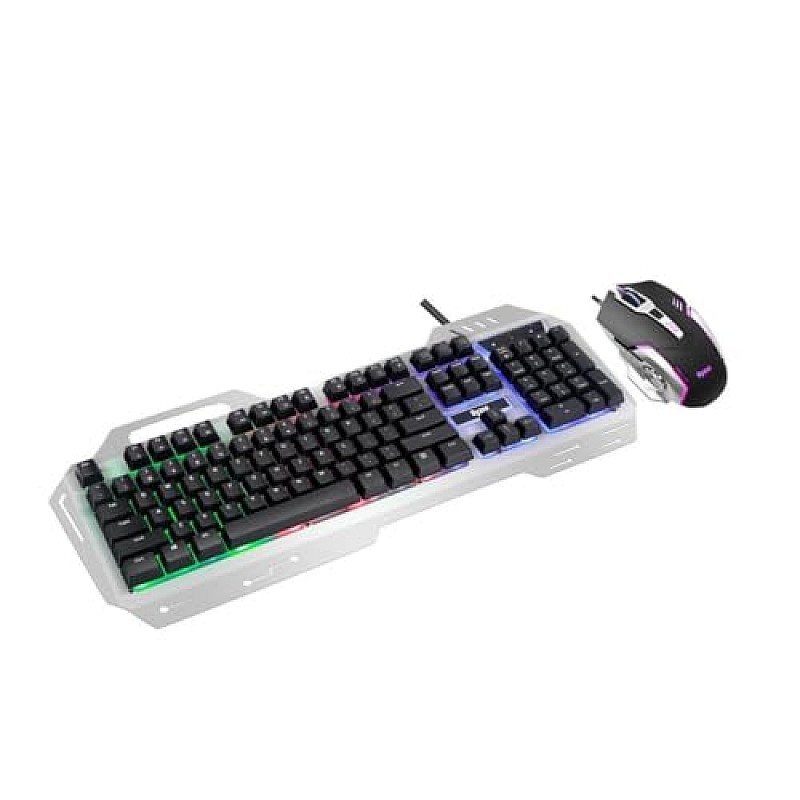 Dyazo Wired Gaming Keyboard and Mouse Combo Static RGB Static Light (only 2 Modes on & Off) for Windows Compatible for PC, Laptop (Black)