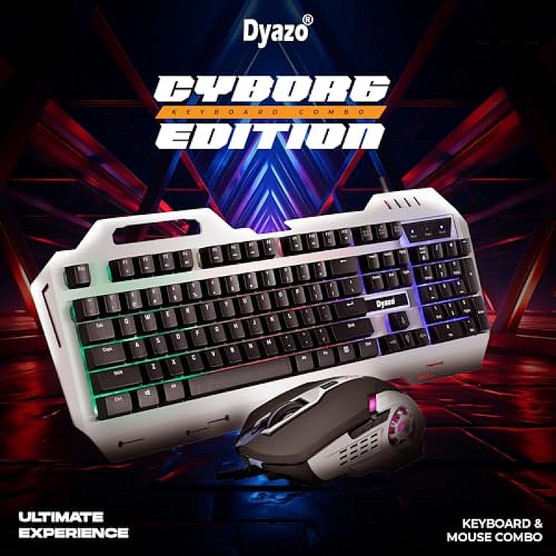 Dyazo Wired Gaming Keyboard and Mouse Combo Static RGB Static Light (only 2 Modes on & Off) for Windows Compatible for PC, Laptop (Black)