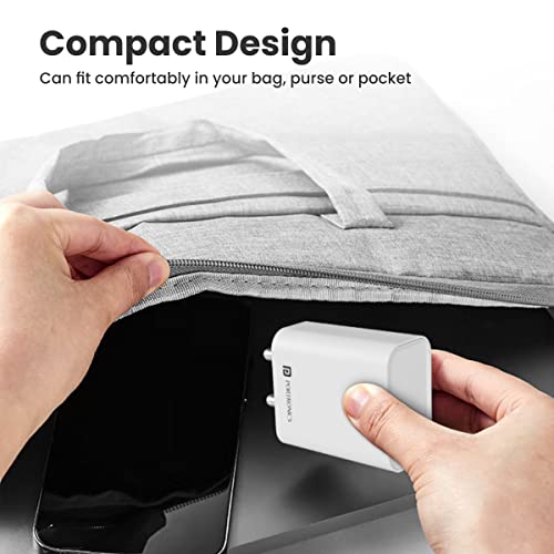 Portronics Adapto 70 33W Fast Wall Charging Adapter, Supports PPS Charging Via Type C Power Delivery & Mach USB Charger WHITE Portronics Adapto 70 33W Fast Wall Charging Adapter, Supports PPS Charging Via Type C Power Delivery & Mach USB Charger WHITE