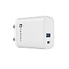 Portronics Adapto 70 33W Fast Wall Charging Adapter, Supports PPS Charging Via Type C Power Delivery & Mach USB Charger  WHITE 