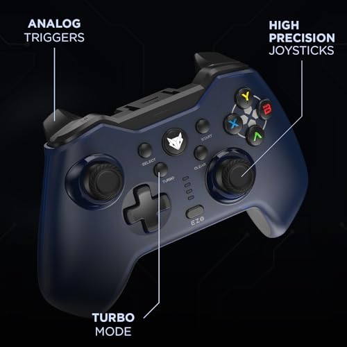 EvoFox Elite X Wireless Gamepad for PC with Dual Vibration Motors, 2 Macro Back Buttons (Blue) EvoFox Elite X Wireless Gamepad for PC with Dual Vibration Motors, 2 Macro Back Buttons (Blue)