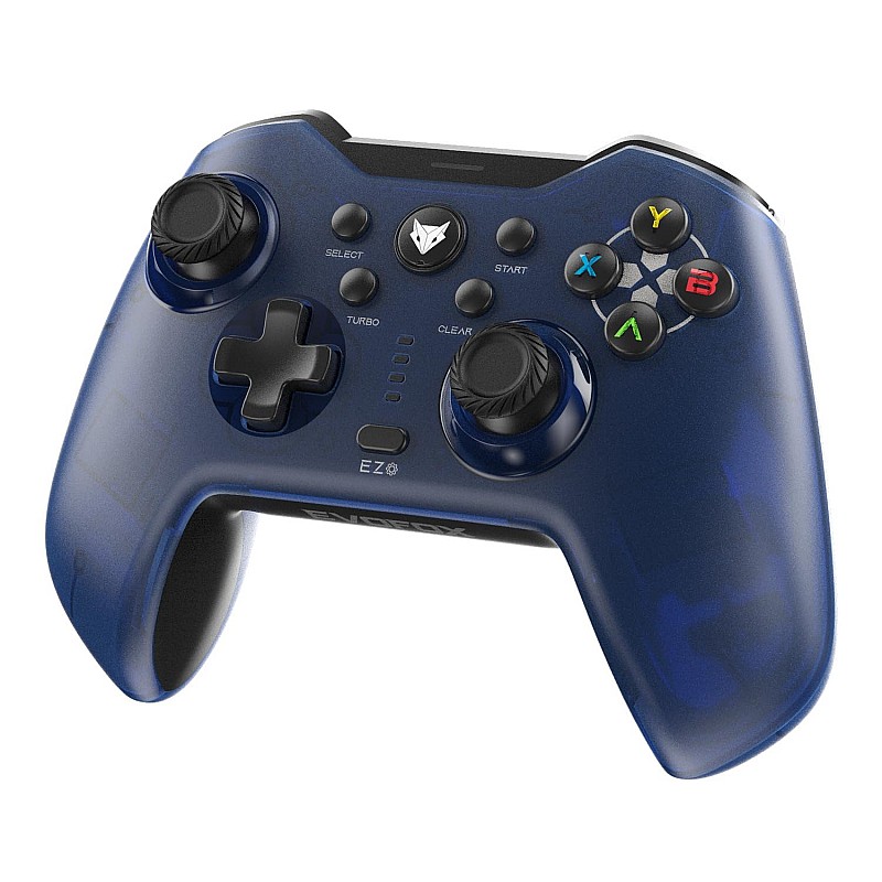 EvoFox Elite X Wireless Gamepad for PC with Dual Vibration Motors, 2 Macro Back Buttons (Blue)