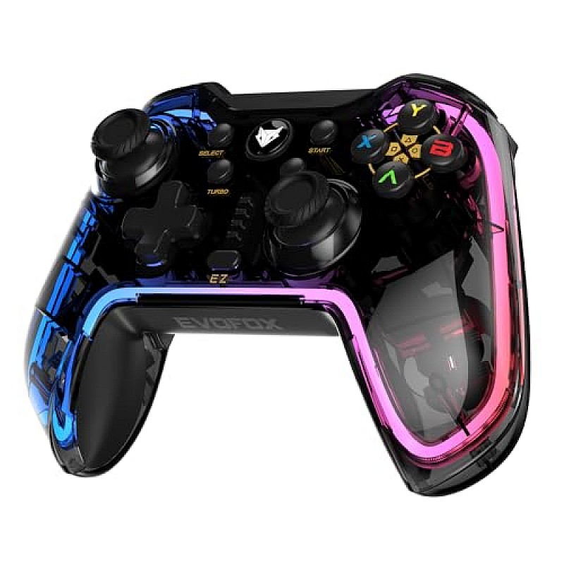 EvoFox One Universal Bluetooth Gamepad For PC, iOS, iPad, Android, and PS4, Dynamic RGB Lights