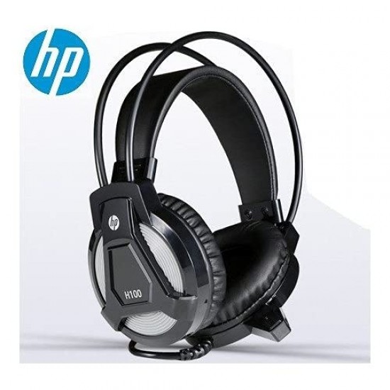 HP H100 Wired Over Ear Gaming Headphones with 3.5 mm (3DR59PA, Black)