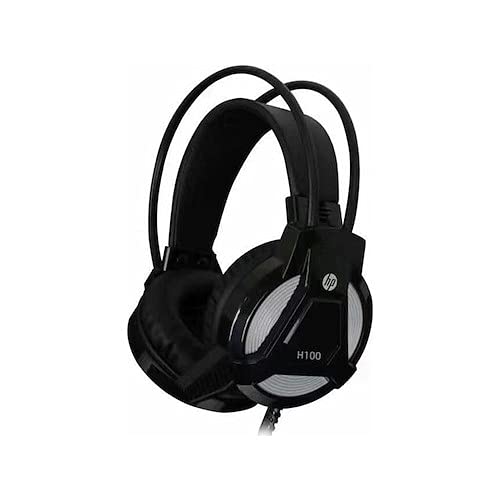 HP H100 Wired Over Ear Gaming Headphones with 3.5 mm (3DR59PA, Black) HP H100 Wired Over Ear Gaming Headphones with 3.5 mm (3DR59PA, Black)