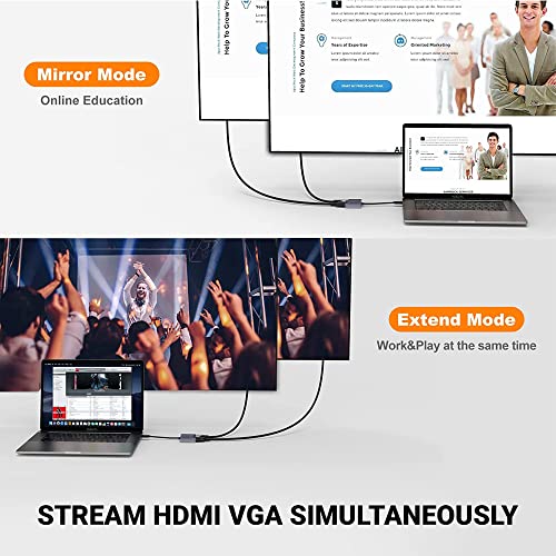 Ant Esports AEC210 2-in-1 USB C to HDMI VGA Adapter, USB C to HDMI 4K 60Hz VGA 1080P 60Hz Converter Silver Grey Ant Esports AEC210 2-in-1 USB C to HDMI VGA Adapter, USB C to HDMI 4K 60Hz VGA 1080P 60Hz Converter Silver Grey