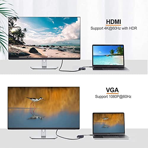 Ant Esports AEC210 2-in-1 USB C to HDMI VGA Adapter, USB C to HDMI 4K 60Hz VGA 1080P 60Hz Converter Silver Grey Ant Esports AEC210 2-in-1 USB C to HDMI VGA Adapter, USB C to HDMI 4K 60Hz VGA 1080P 60Hz Converter Silver Grey