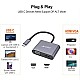 Ant Esports AEC210 2-in-1 USB C to HDMI VGA Adapter, USB C to HDMI 4K 60Hz VGA 1080P 60Hz Converter Silver Grey