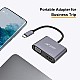 Ant Esports AEC210 2-in-1 USB C to HDMI VGA Adapter, USB C to HDMI 4K 60Hz VGA 1080P 60Hz Converter Silver Grey