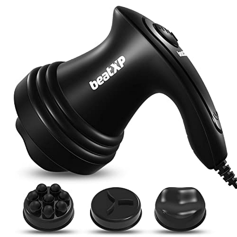 beatXP Blaze Pro Electric Handheld Wireless Full Body Massage Machine With Variable Speed I Massager Machine For Pain Relief Black