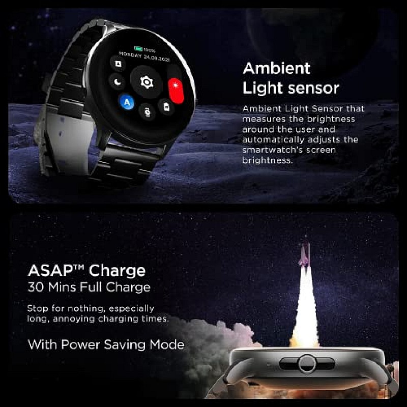 boAt Lunar Call Pro Smart Watch with 1.39 AMOLED Display BT Calling,DIY Watch Face Studio Charcoal Black