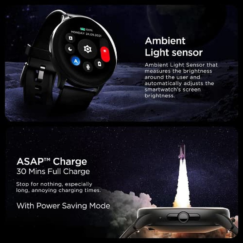 boAt Lunar Call Pro Smart Watch with 1.39 AMOLED Display BT Calling,DIY Watch Face Studio Charcoal Black