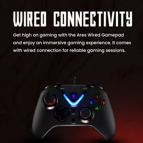 Cosmic Byte ARES Wired Controller Backit LED Buttons Black