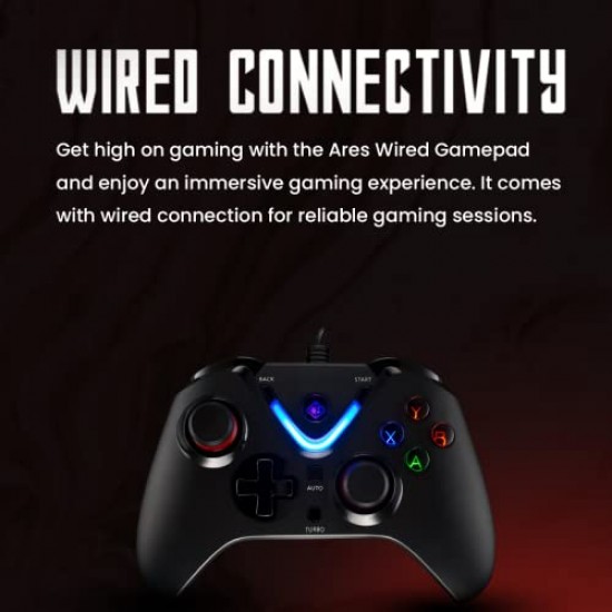 Cosmic Byte ARES Wired Controller Backit LED Buttons Black