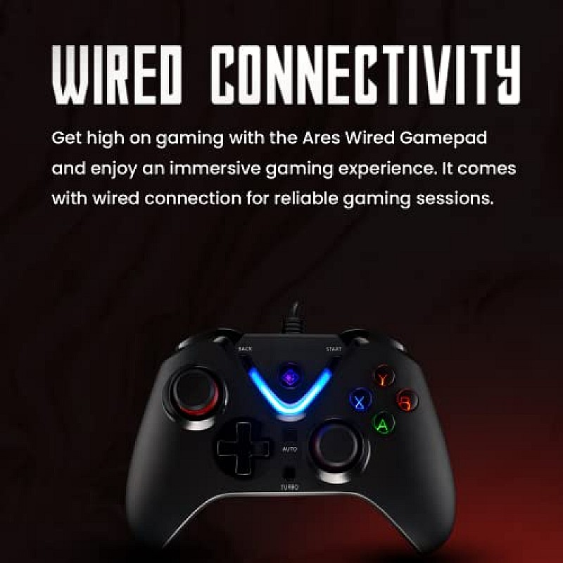 Cosmic Byte ARES Wired Controller Backit LED Buttons Black