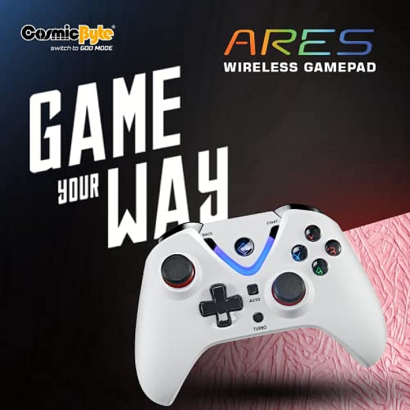 Cosmic Byte ARES Wireless Controller for PC White