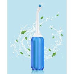 ELECTOMANIA ® 500ML Plastic Retractable Handheld Bidet Portable of Antislip, Bidet Angled Nozzle Spray with Travel Bag (Blue)