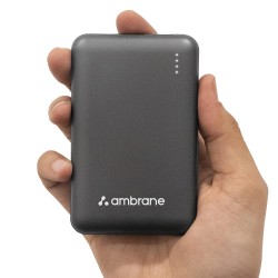 Ambrane 10000mAh Slimmest Compact Pocket Friendly Power bank, 22.5W Fast Charging, Black