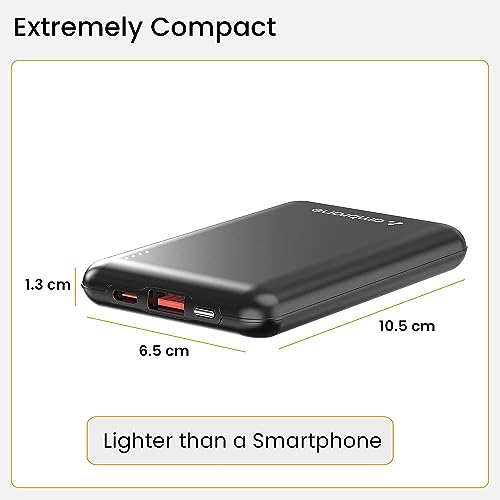 Ambrane 10000mAh Slimmest Compact Pocket Friendly Power bank, 22.5W Fast Charging, Black Ambrane 10000mAh Slimmest Compact Pocket Friendly Power bank, 22.5W Fast Charging, Black