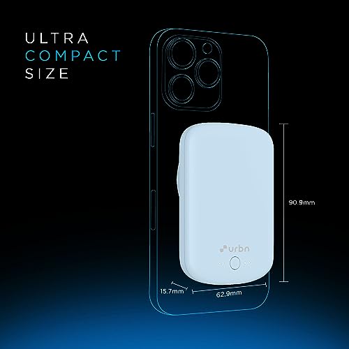 URBN 5000 mAh 15W Fast Wireless Charging Type C Input Output Magsafe Power Bank Premium Blue URBN 5000 mAh 15W Fast Wireless Charging Type C Input Output Magsafe Power Bank Premium Blue