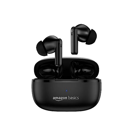 Amazon Basics True Wireless in-Ear Earbuds with Mic, 10MM Dual Drivers, Touch (Black) Amazon Basics True Wireless in-Ear Earbuds with Mic, 10MM Dual Drivers, Touch (Black)