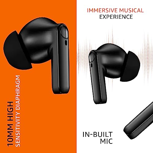 Amazon Basics True Wireless in-Ear Earbuds with Mic, 10MM Dual Drivers, Touch (Black) Amazon Basics True Wireless in-Ear Earbuds with Mic, 10MM Dual Drivers, Touch (Black)