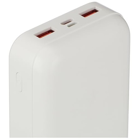 Amazon Basics 20000 mAh 22.5W Fast Charging Lithium Polymer Power Bank with Type C Cable Dual Input, Triple Output White Amazon Basics 20000 mAh 22.5W Fast Charging Lithium Polymer Power Bank with Type C Cable Dual Input, Triple Output White