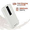 Amazon Basics 20000 mAh 22.5W Fast Charging Lithium Polymer Power Bank with Type C Cable Dual Input, Triple Output White