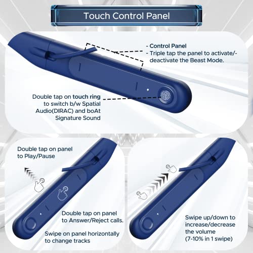 boAt Rockerz 255 Touch Neckband with Full Touch Control Up to 30H Playtime (Deep Blue) boAt Rockerz 255 Touch Neckband with Full Touch Control Up to 30H Playtime (Deep Blue)