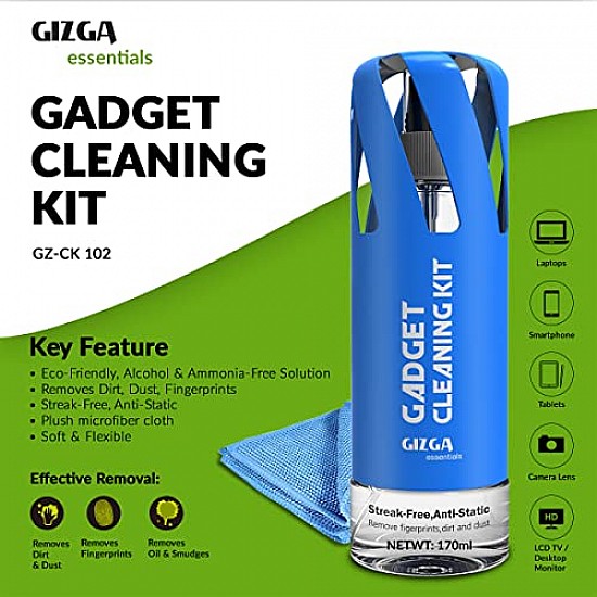 Gizga Essentials Professional Cleaning Kit for Mobile, Laptops, Cameras and Sensitive Electronics