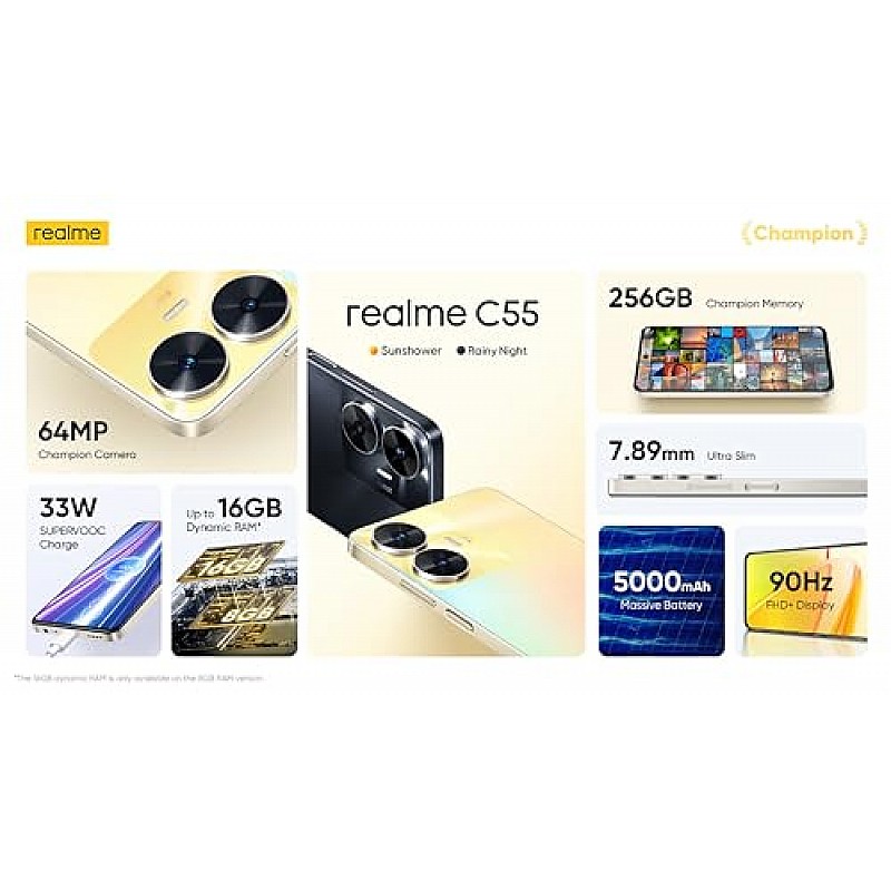 realme C55 (Sunshower 4GB RAM, 64GB Storage) Refurbished