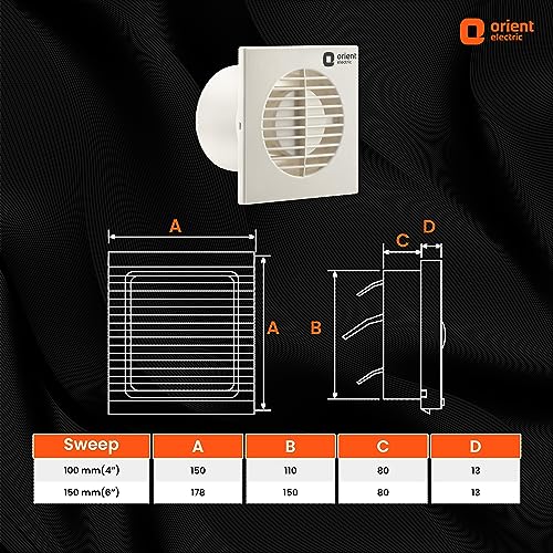Orient Electric Smart Air 150 mm 5 Blade Exhaust Fan White, Pack of 1