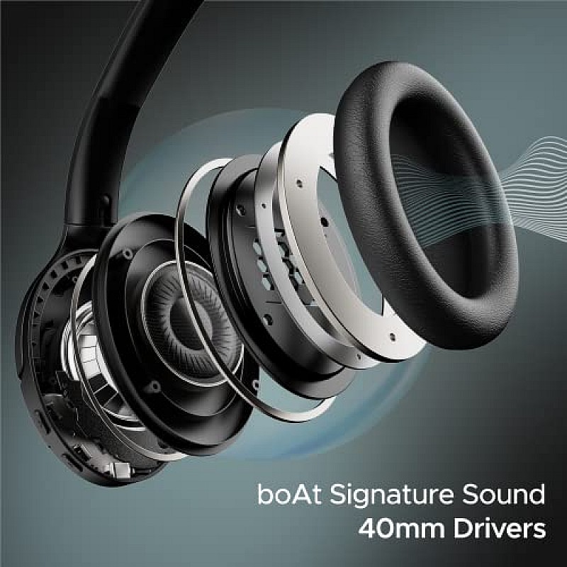 boAt Rockerz 551ANC Hybrid Active Noise Cancellation Headphones with Up to 100H Playtime, ASAP Charge, Ambient Sound Mode &Dual EQ Modes, ENx Technology(Stellar Black)