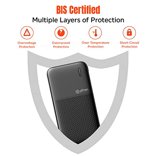 pTron Newly Launched Dynamo 10000mAh 22.5W Power Bank, Made in India, 20W PD Fast Charging (Black) pTron Newly Launched Dynamo 10000mAh 22.5W Power Bank, Made in India, 20W PD Fast Charging (Black)